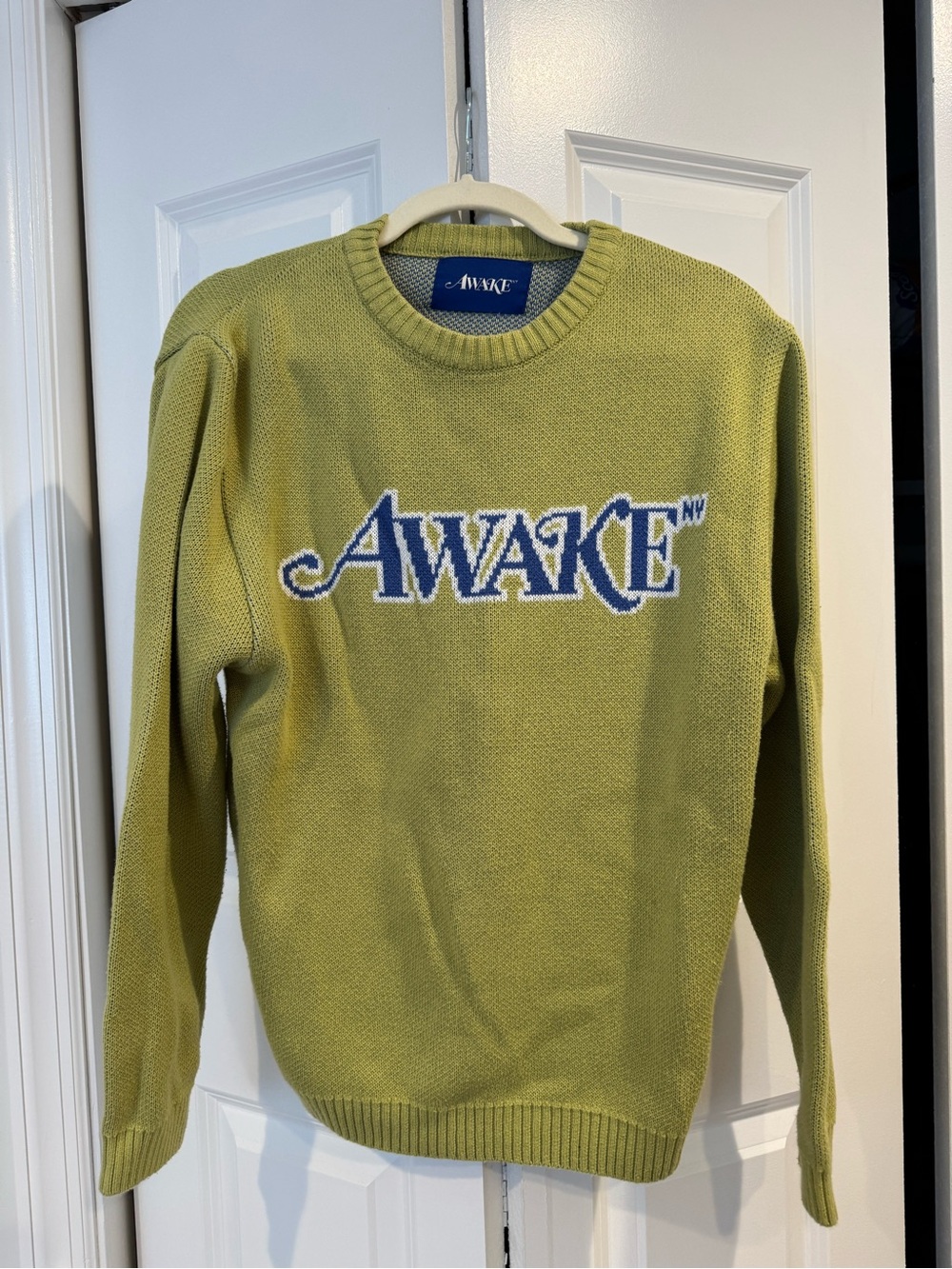 Awake NY Olive Green Crewneck Logo Sweater